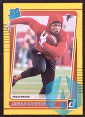 2021 Donruss Rated Rookie RC #294 JAVIAN HAWKINS Yellow Parallel Atlanta Falcons